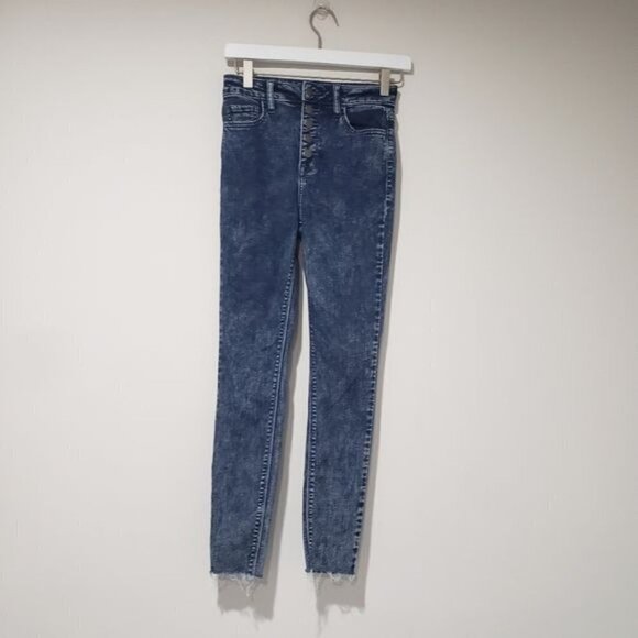 Fashion Nova Acid Wash Button-Fly High Rise Skinny Jeans Size 1 - Picture 10 of 11